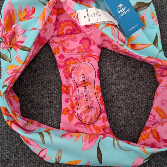 CUPSHE Bikini Bottom M Multicolor Floral Swimwear - Picture 5 of 10